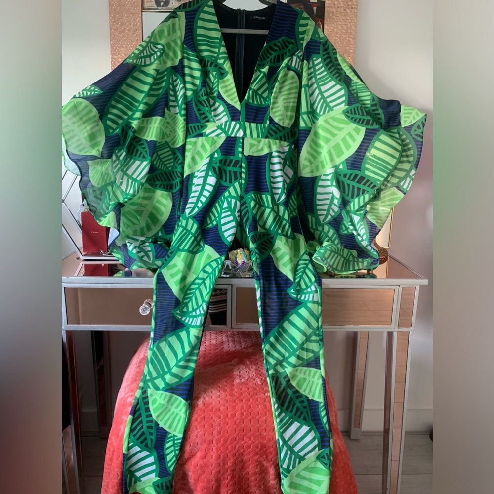 Elegant Green Leaf Jumpsuit (“Butterfly Jungle Queen!”)